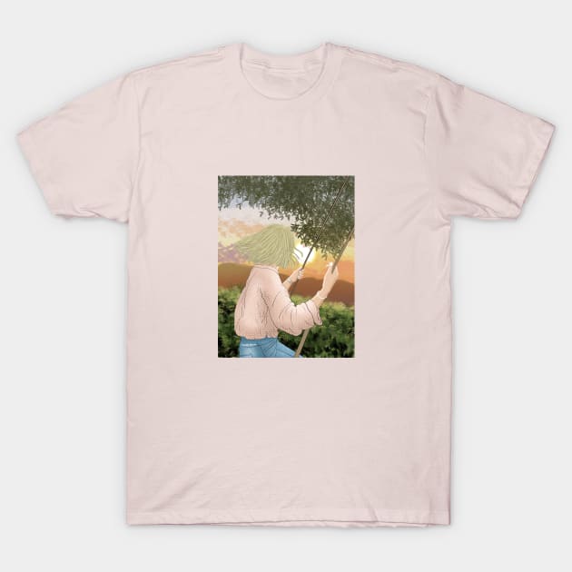 a girl on a swing T-Shirt by hande.draws